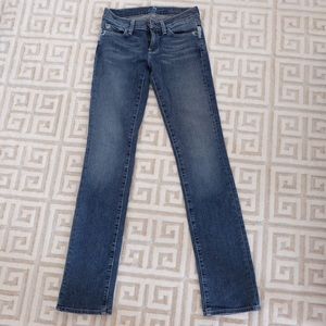 7 for All Mankind Low Rise Straight Leg Jean SZ 25